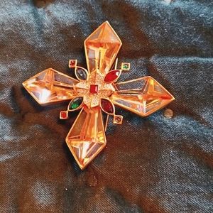 VINTAGE 1980's SWAROVSKI . Art Deco brooch